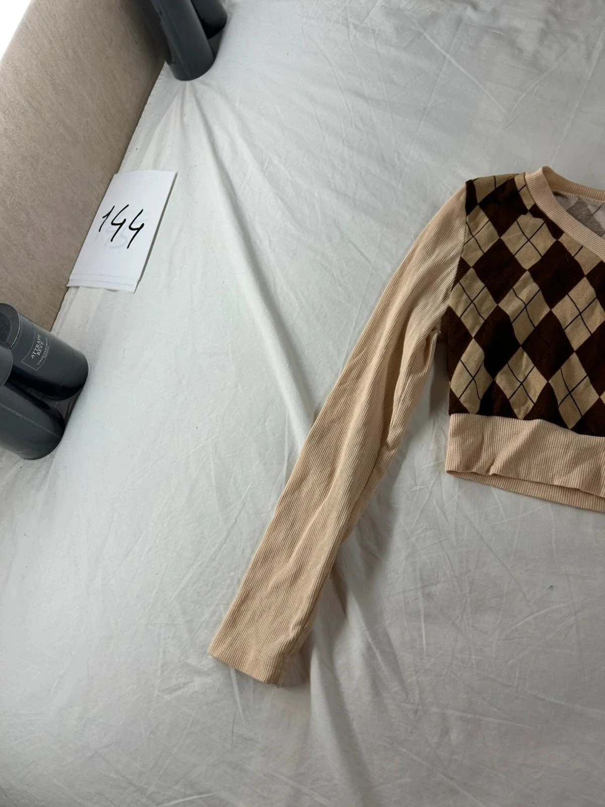Vintage beige bruin gemotild sweatshirt – photo 4
